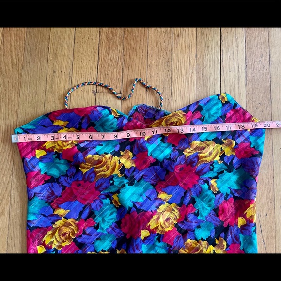 80s Vintage Floral Slip Sheer Nightgown - Picture 6 of 7